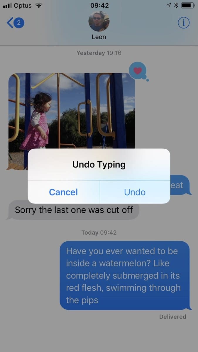 "Undo Typing" option: Cancel or undo