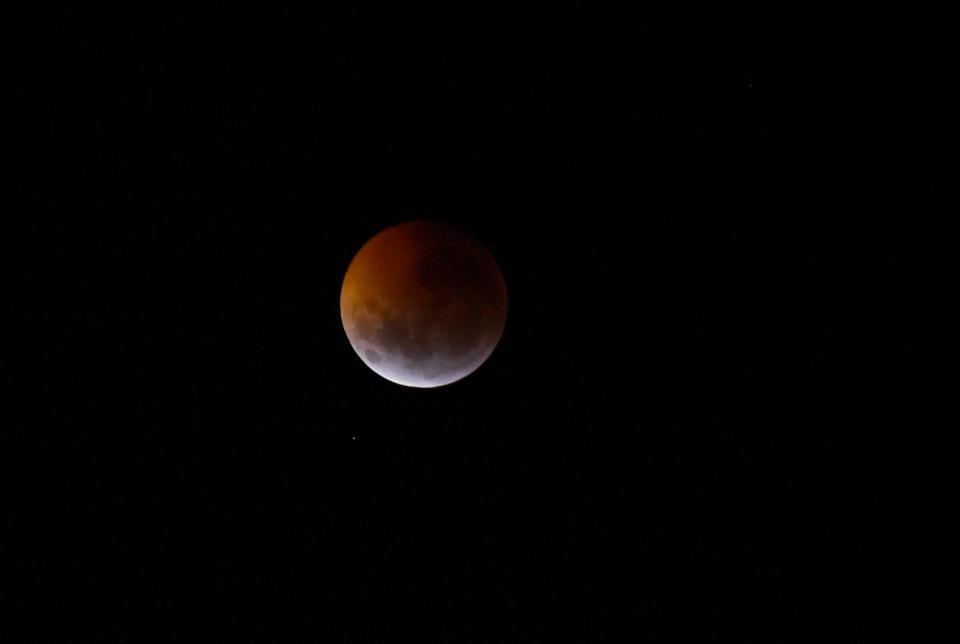 The total lunar eclipse in Encarnacion, Paraguay, on Jan. 21.