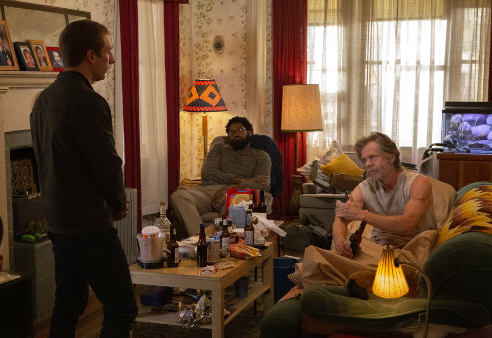 Jeremy Allen White as Lip and William H. Macy as Frank Gallagher in SHAMELESS