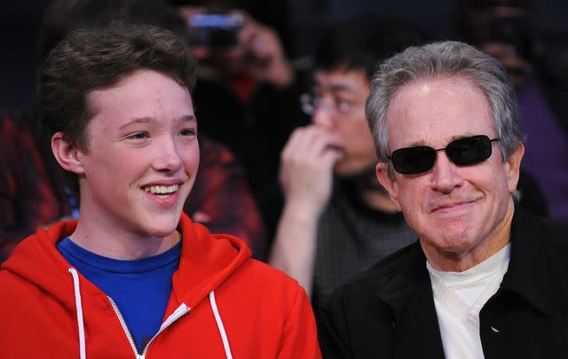 Robyn Beck/AFP PHOTO Warren Beatty and his son Benjamin attend the NBA All-Star Game February 20, 2011, part of NBA All-Star Weekend at Staples Center in Los Angeles, California