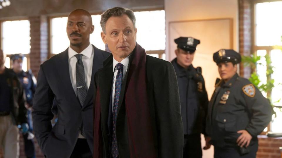 Mehcad Brooks and Tony Goldwyn on "Law & Order" 