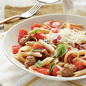 Fresh Tomato, Sausage, and Pecorino Pasta