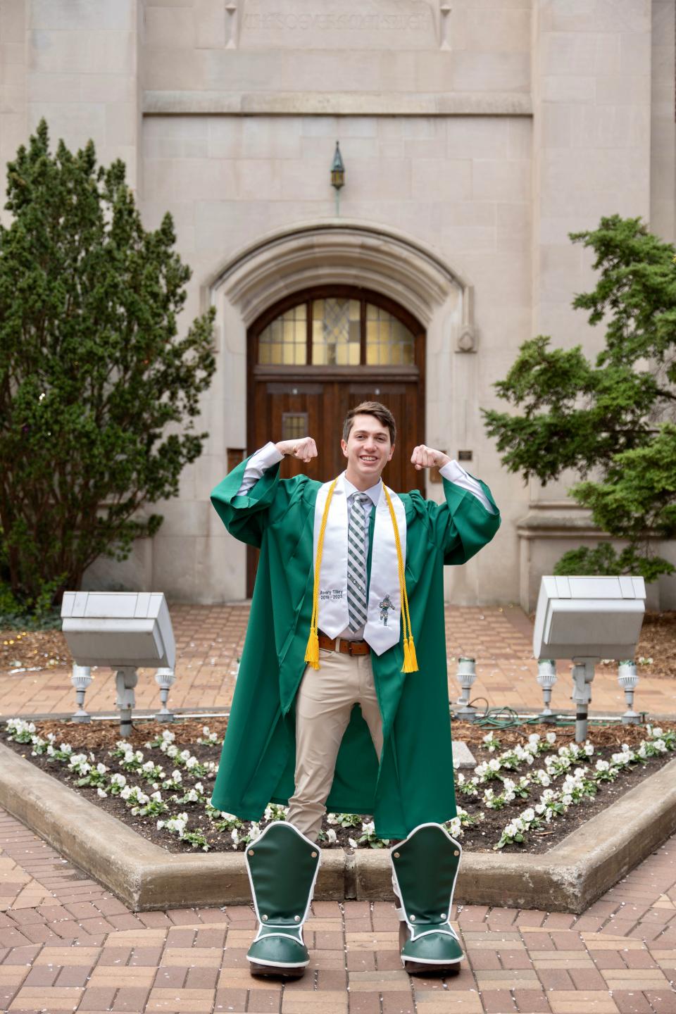 Avery Tilley, 22, who graduated from Michigan State University in the spring, portrayed Sparty for four years.