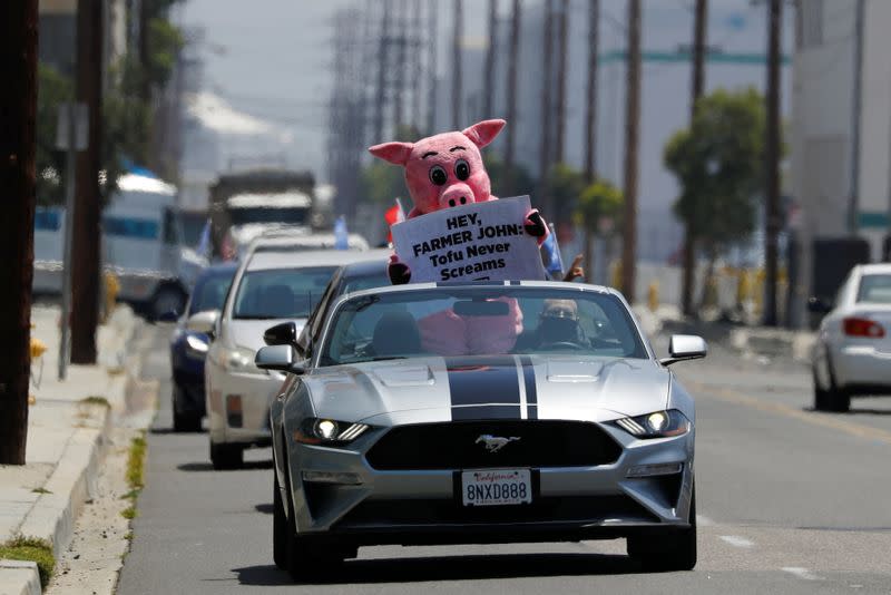 PETA protest during COVID-19 outbreak in California