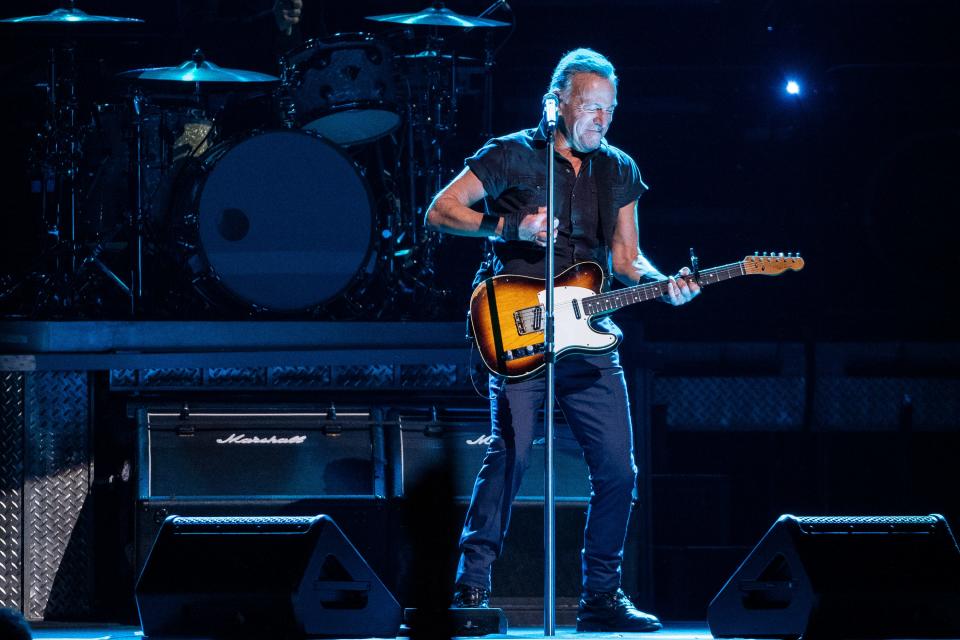 Bruce Springsteen and the E Street Band perform at Little Caesars Arena in Detroit on March 29.