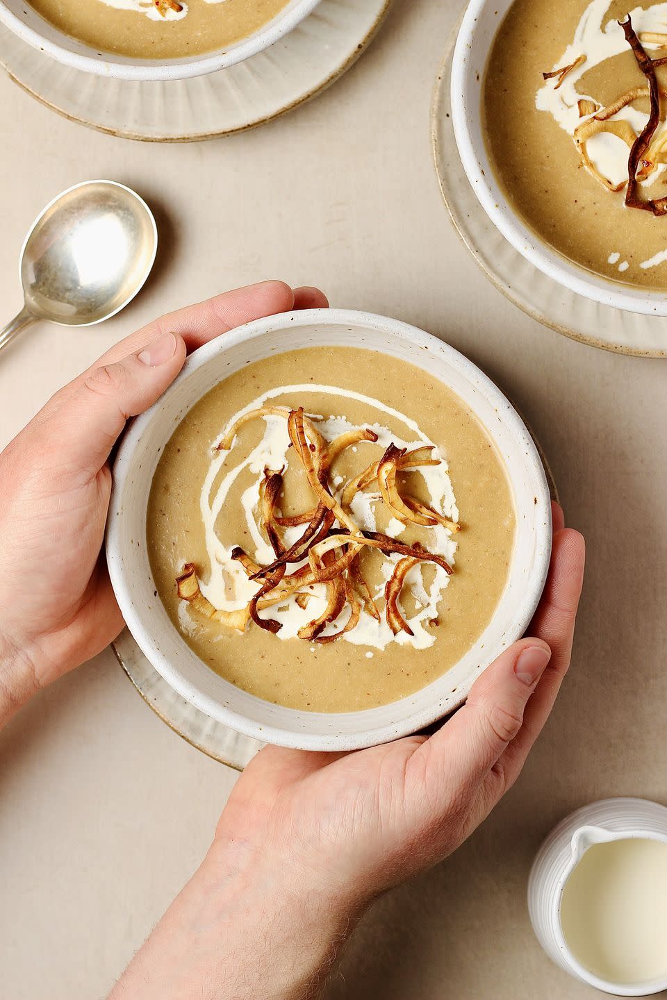 <p>We adore this parsnip soup, plus we've used the peels to make a crispy crouton topping.</p><p>Get the <a href="https://www.delish.com/uk/cooking/recipes/a42858673/parsnip-soup/" rel="nofollow noopener" target="_blank" data-ylk="slk:Parsnip Soup;elm:context_link;itc:0;sec:content-canvas" class="link ">Parsnip Soup</a> recipe. </p>