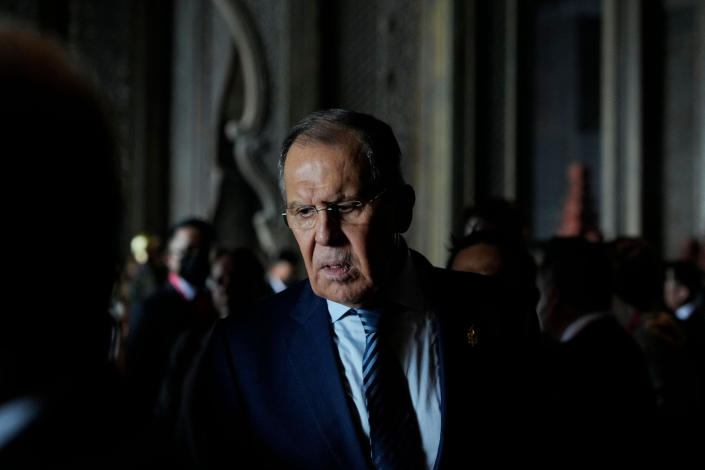 Lavrov at G20 in Bali on Nov. 15, 2022. (Achmad Ibrahim / AFP - Getty Images)