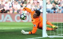 <p>Hull City’s Eldin Jakupovic saves a penalty from Southampton’s Dusan Tadic </p>