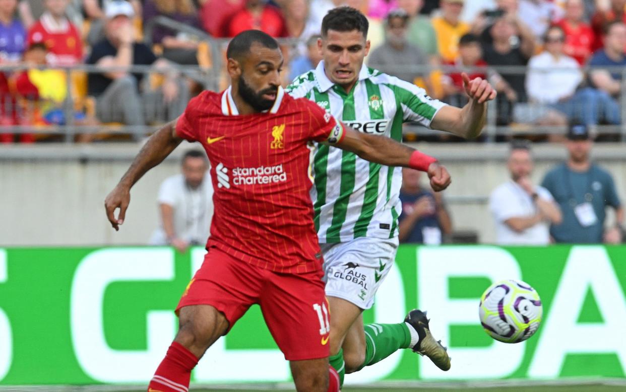 Mo Salah on the ball for Liverpool