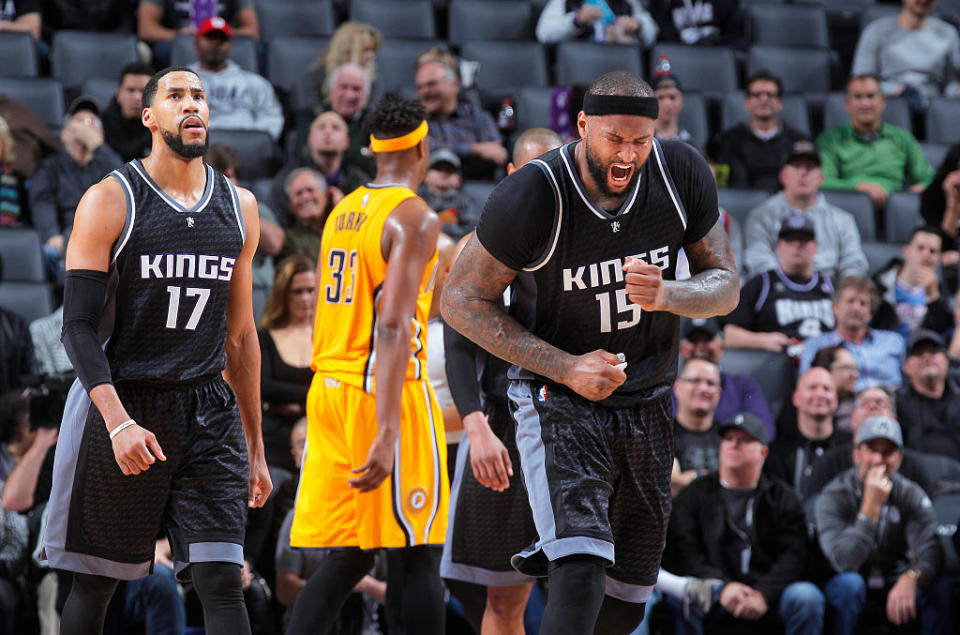 One suspects a playoff berth would cause DeMarcus Cousins to finally express some emotions. (Getty Images)