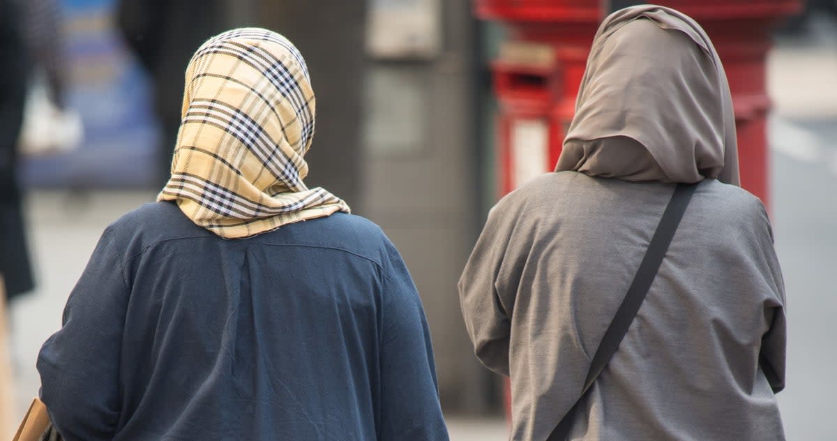 Over 65 per cent of all Islamophobic hate crimes are targeted against Muslim women, with Muslim women who wear the hijab or niqab head covering overwhelmingly targeted, according to data from Tell Mama. (PA)