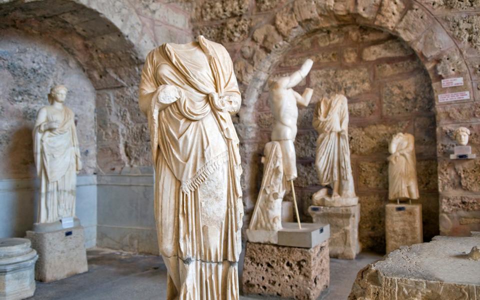 Ancient statues in a museum in Antalya, Turkey