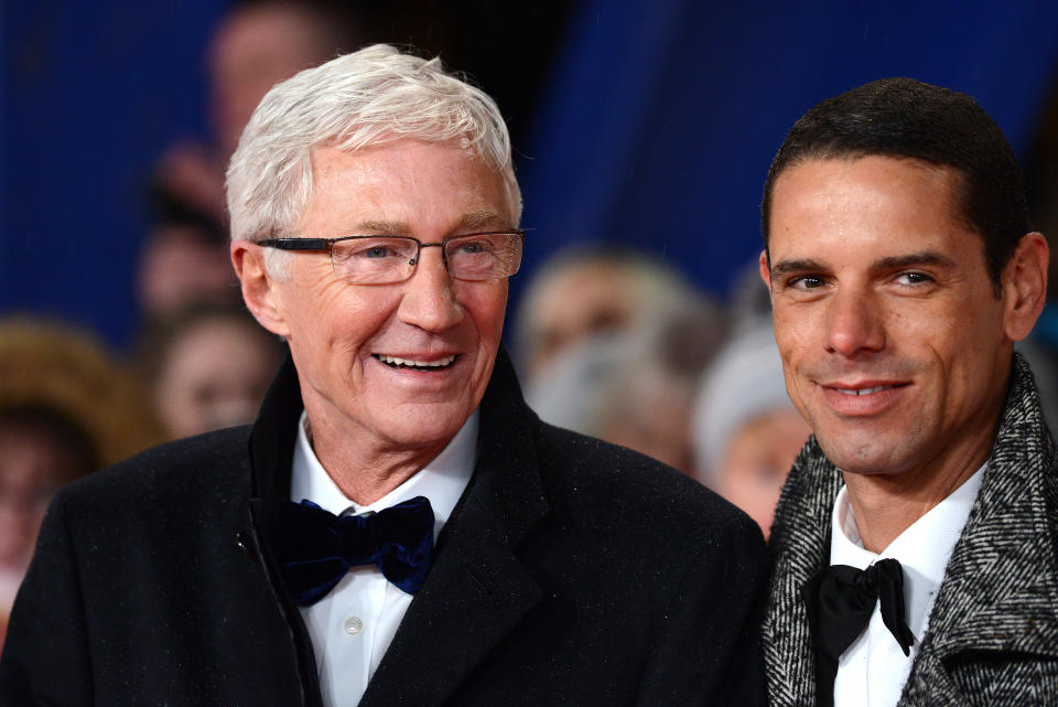 LONDON, ENGLAND - JANUARY 22: Paul O'Grady and Andre Portasio attend the National Television Awards held at The O2 Arena on January 22, 2019 in London, England. (Photo by Joe Maher/WireImage)