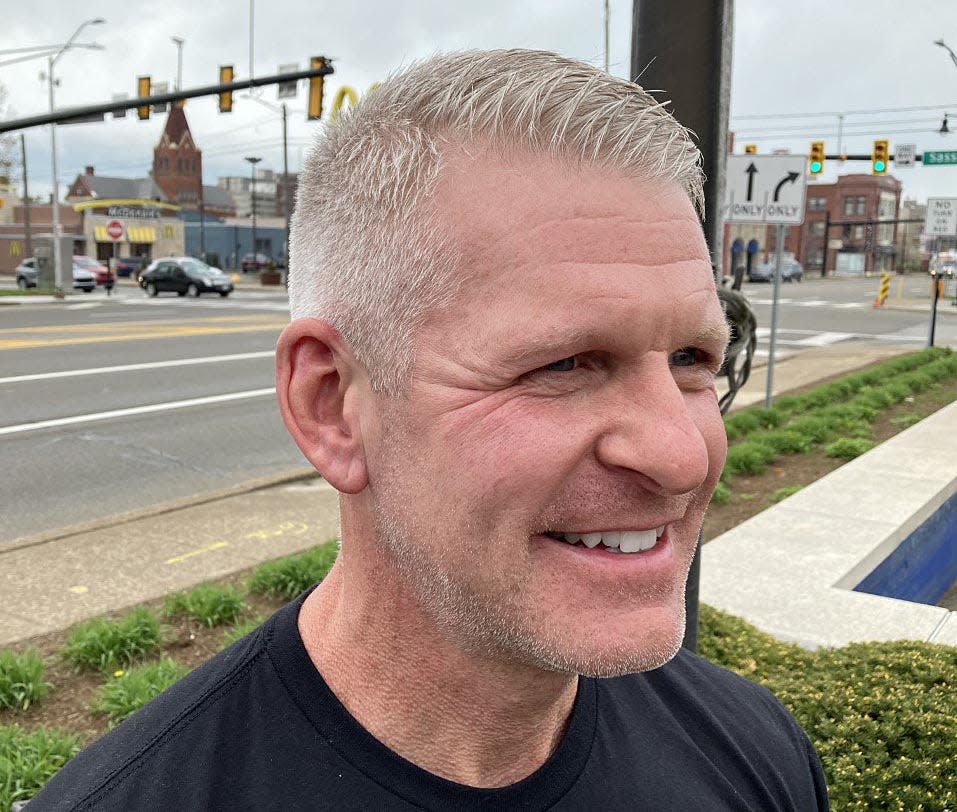 Erie firefighter Bryan Delio, 50, only has a faint scar as a reminder of when he had a nickel-sized portion of his upper right ear removed in 2015 to treat melanoma. Firefighters are at higher risk than the general public of many different types of cancer.