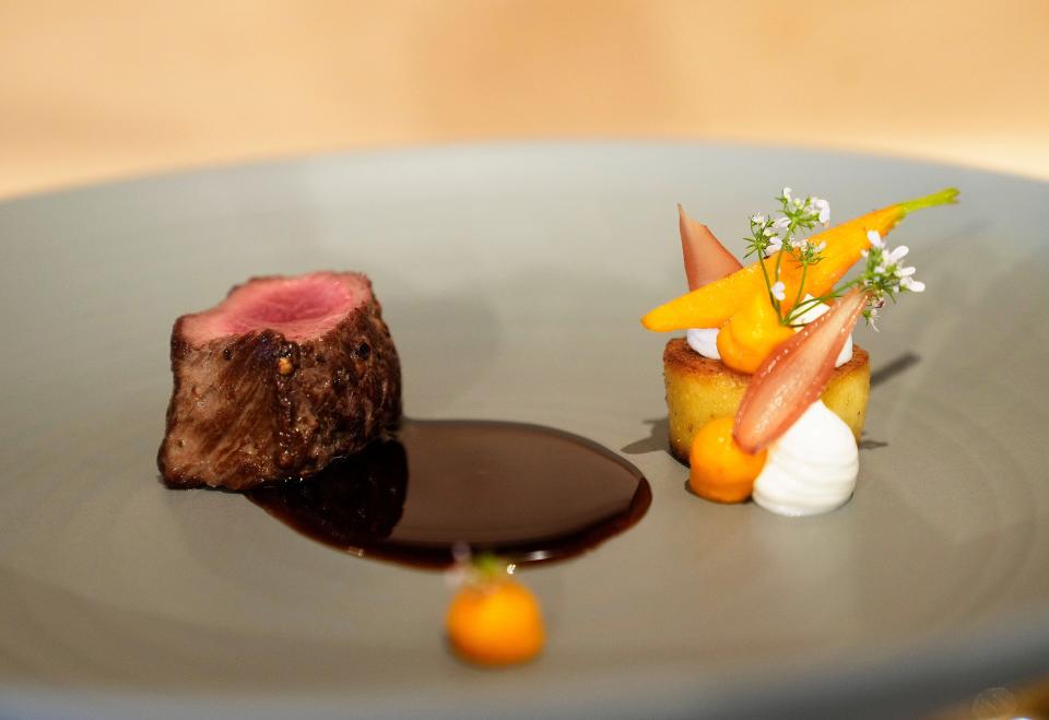 Lamb loin, chickpea, carrot and yogurt at Course, a multicourse restaurant in Scottsdale that Alex Stratta feels would be a strong Michelin star contender.