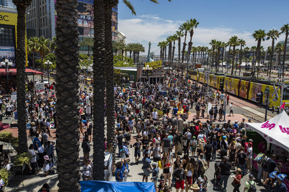 SAN DIEGO, CALIFORNIA - JULY 21: General view of the atmosphere outside  2019 Comic-Con International on July 21, 2019 in San Diego, California. (Photo by Daniel Knighton/Getty Images)