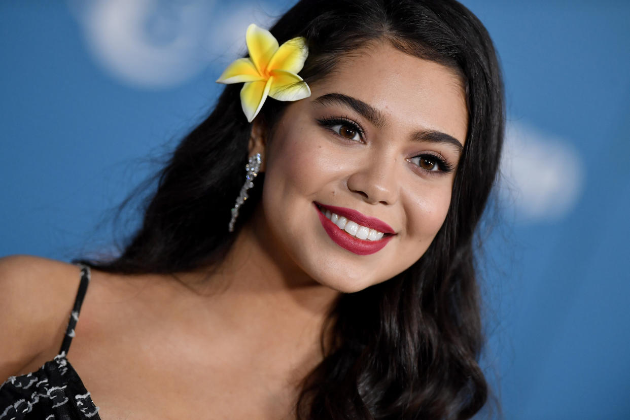 Auli'i Cravalho arrives at the premiere of "Ralph Breaks The Internet." (Photo: Axelle/Bauer-Griffin via Getty Images)