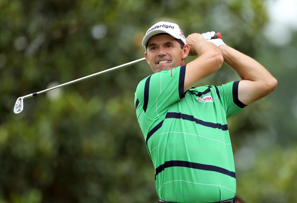 MEMPHIS, TN - JUNE 08: Padraig Harrington of Ireland hits his tee shot on the par 3 8th hole during the second round of the FedEx St. Jude Classic at TPC Southwind on June 8, 2012 in Memphis, Tennessee. (Photo by Andy Lyons/Getty Images)