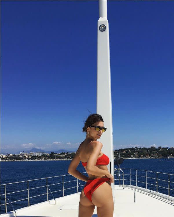<p><strong>Location:</strong> Antibes, France</p> <p>Emily Ratajkowski showed off her bikini bod while staying at the <a href="http://people.com/home/hotel-du-cap-eden-roc-cannes-film-festival/" rel="nofollow noopener" target="_blank" data-ylk="slk:classic Cannes hotspot;elm:context_link;itc:0;sec:content-canvas" class="link ">classic Cannes hotspot</a>, <a href="https://www.hotels.com/de1634386/hotels-antibes-france/" rel="nofollow noopener" target="_blank" data-ylk="slk:Hôtel du Cap-Eden-Roc;elm:context_link;itc:0;sec:content-canvas" class="link ">Hôtel du Cap-Eden-Roc</a>.</p>