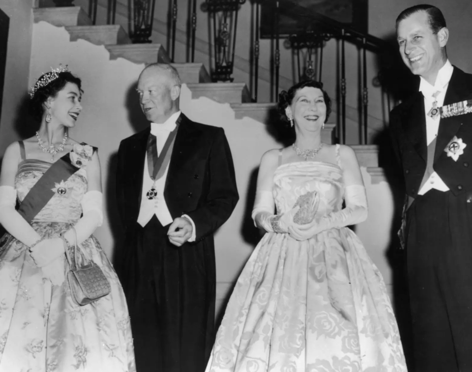 The Queen meets President Eisenhower. (Getty)