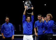 Tennis - Laver Cup - 3rd Day - Prague, Czech Republic - September 24, 2017 - Members of team Europa celebrate after winning the tournament. REUTERS/David W Cerny