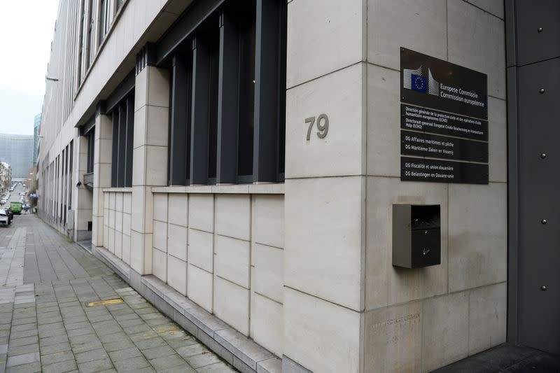 FILE PHOTO: The building of the European Commission's Directorate-General for Taxation and Customs, in Brussels