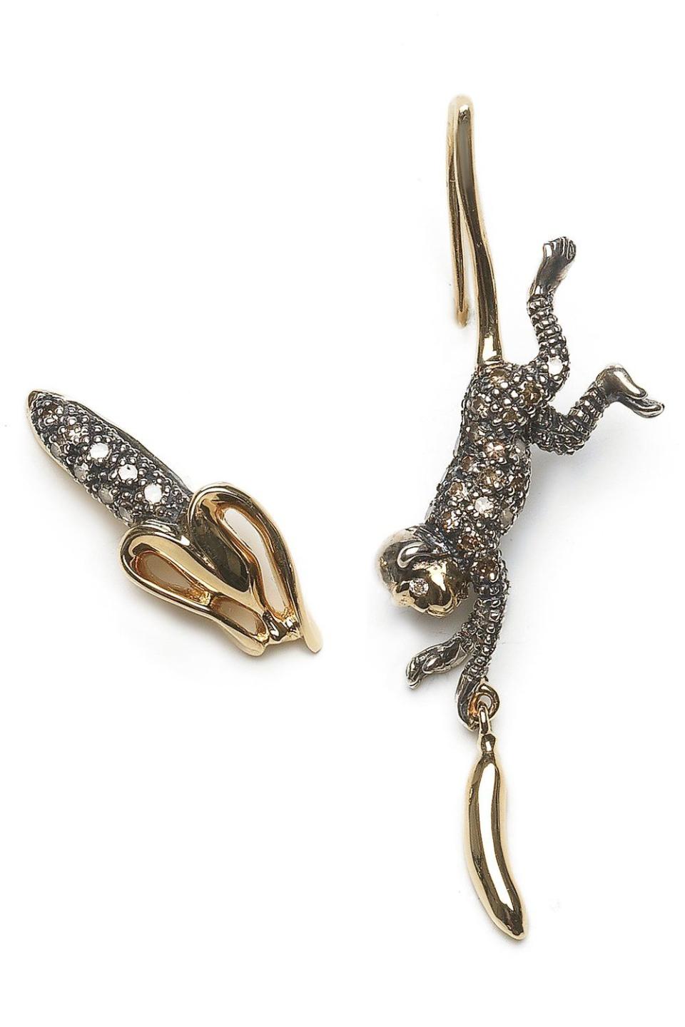 8) Monkey & Banana Stud Earrings