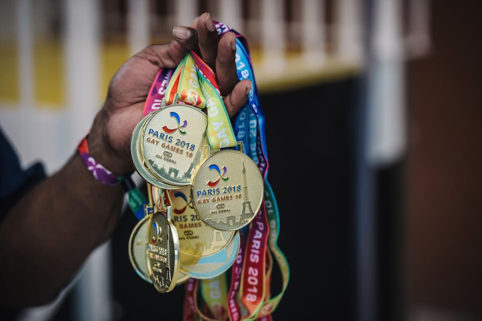 Lisa指，所有參加者均會獲得同樂運動會紀念獎牌一枚，金、銀、銅優勝者將獲額外獎牌。圖為2018年法國巴黎同樂運動會圖片。(Photo by Lucas Barioulet / AFP)