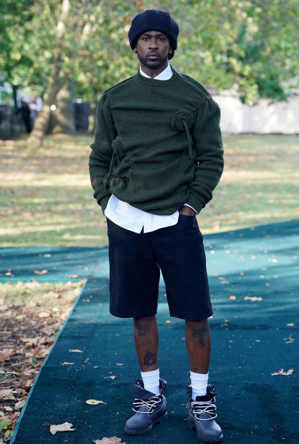 Skepta at the Burberry fashion show (PA)