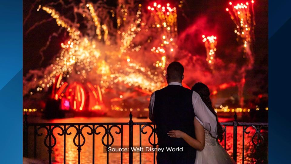 Kristin Robinson donned special glasses that allow the colorblind to see the world in color before her dream wedding at Walt Disney World.