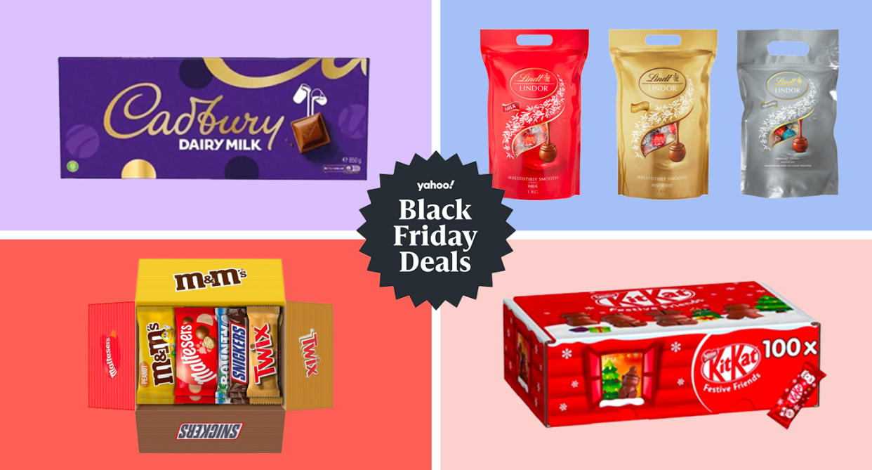 The unmissable chocolate deals to shop this Black Friday. (Cadbury / Lindt / Nestlé / Yahoo Life UK)