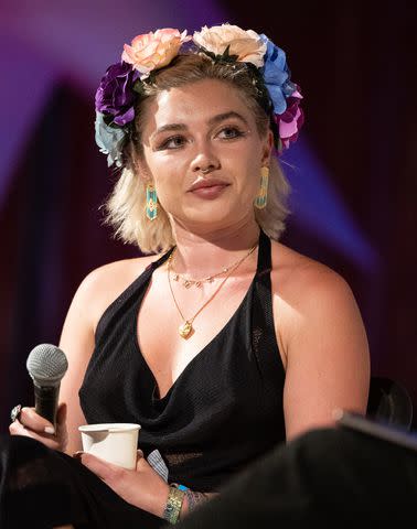 <p>Harry Durrant/Getty</p> Florence Pugh at Glastonbury Festival 2024.