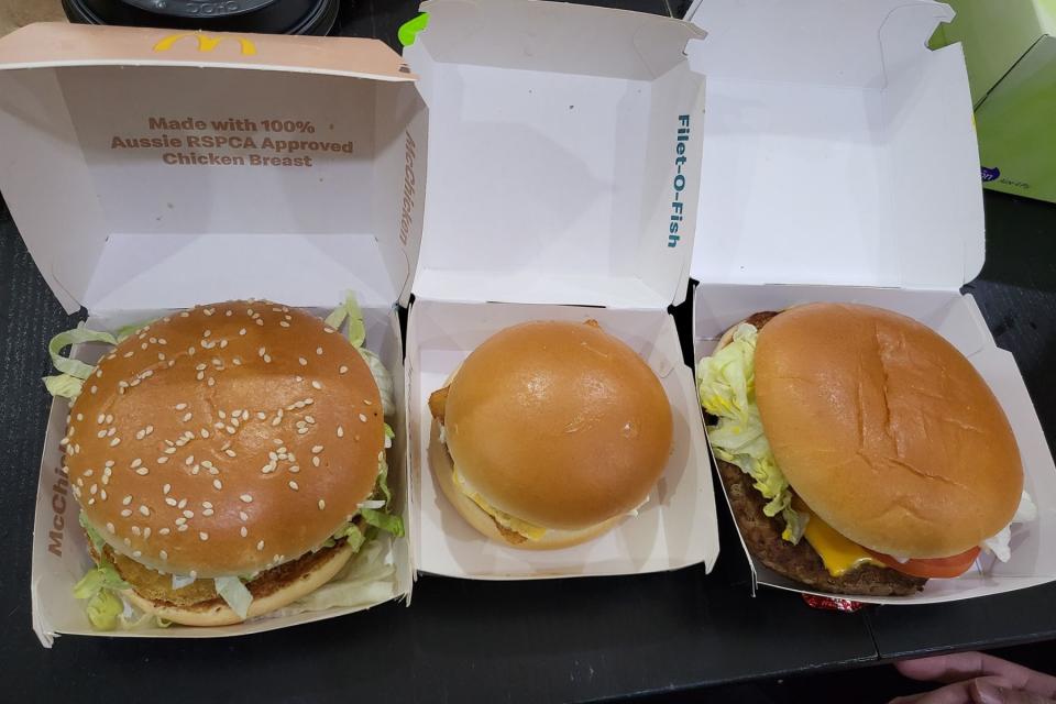 McDonald's Filet-O-Fish burger beside McChicken