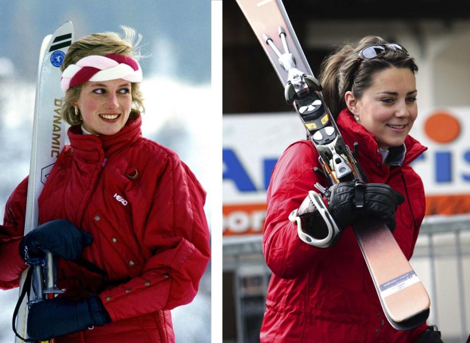 Kate ist offensichtlich auch ein Fan von Prinzessin Dianas Kleidungsstil auf der Piste. Foto: Getty Images