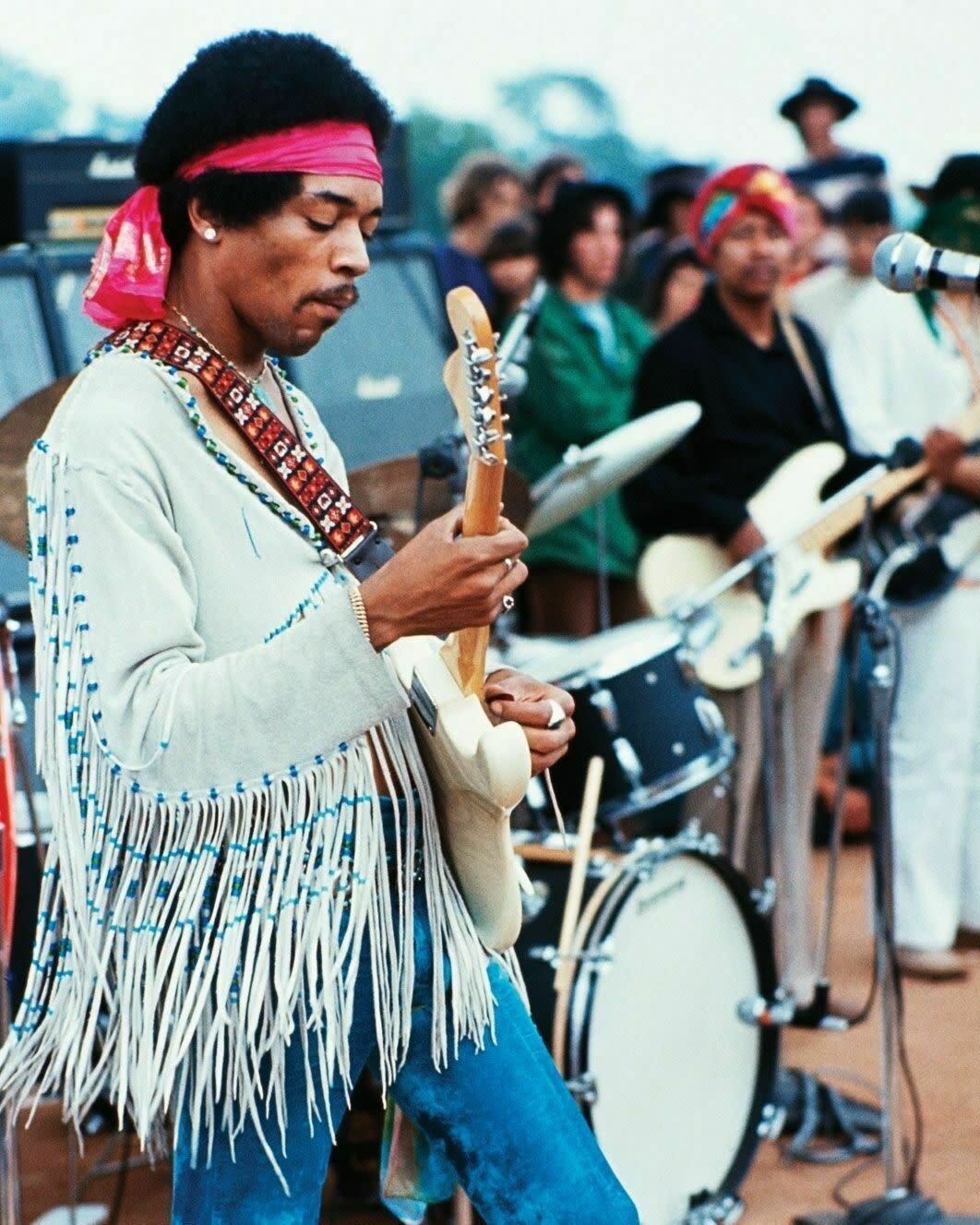 Jimi Hendrix Woodstock 1969 Glossy Photo Picture