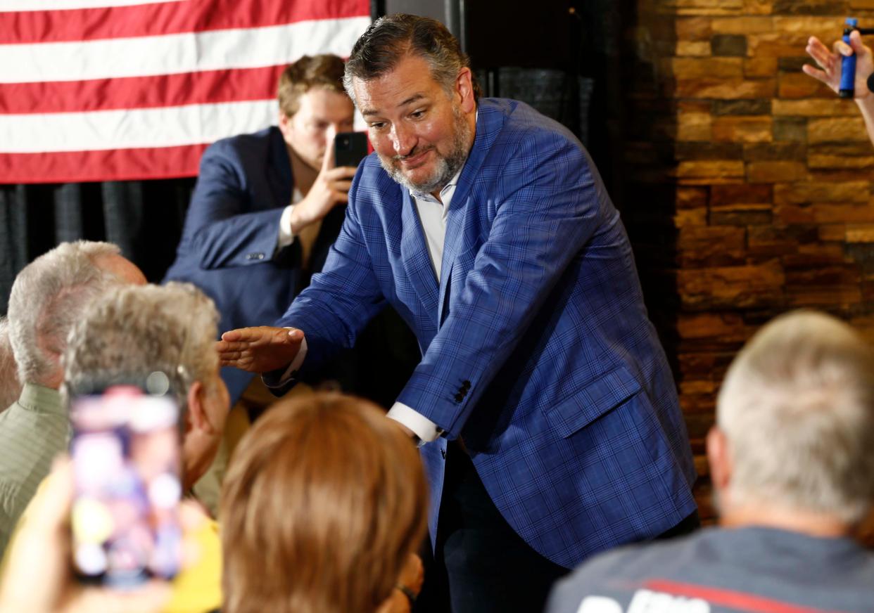 U.S. Sen. Ted Cruz campaigned in Springfield on Saturday on behalf of state Sen. Eric Burlison, who is running for the 7th District House seat in Congress, and Missouri Attorney General Eric Schmitt, who is running for U.S. Senate.