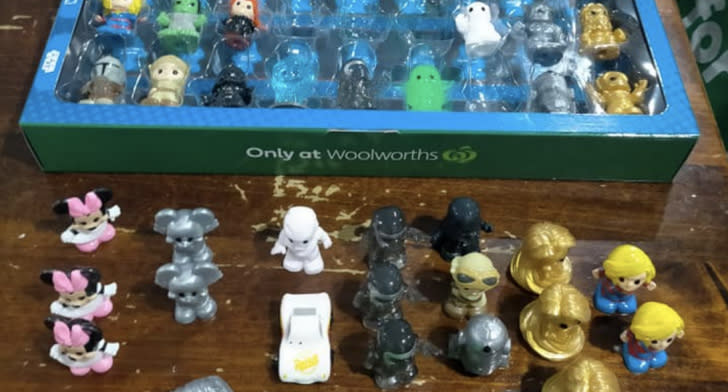 Woolworths Disney Ooshies are pictured.