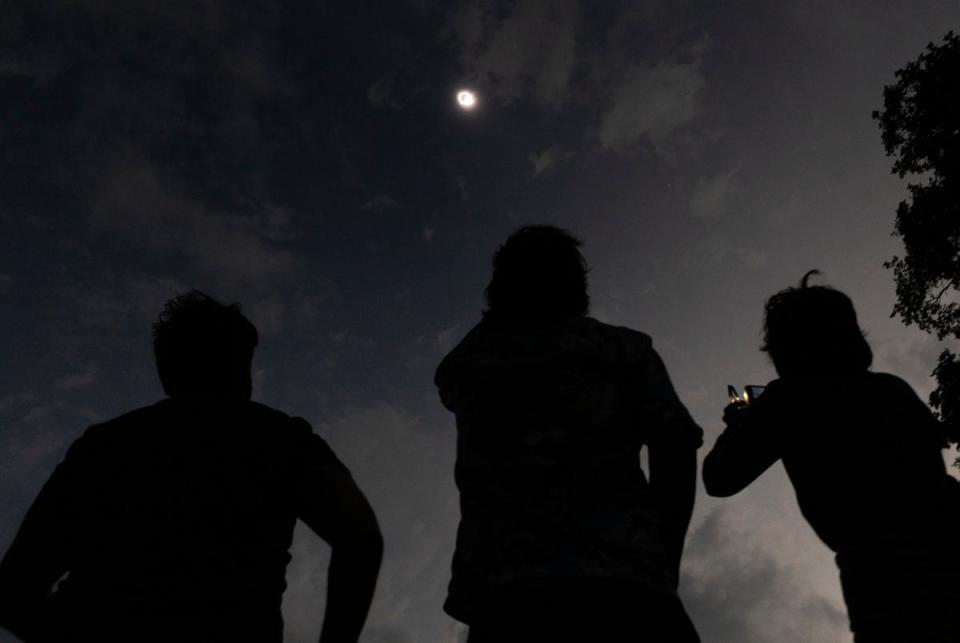 The total solar eclipse at Llano on April 8, 2024. The eclipse is expected to bring thousands of visitors to the area.