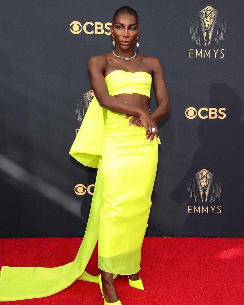 <div class="paragraphs"><p>Michaela Coel, who won an Emmy for<em> I May Destroy You</em>, in a Bernicia Boateng.</p></div>