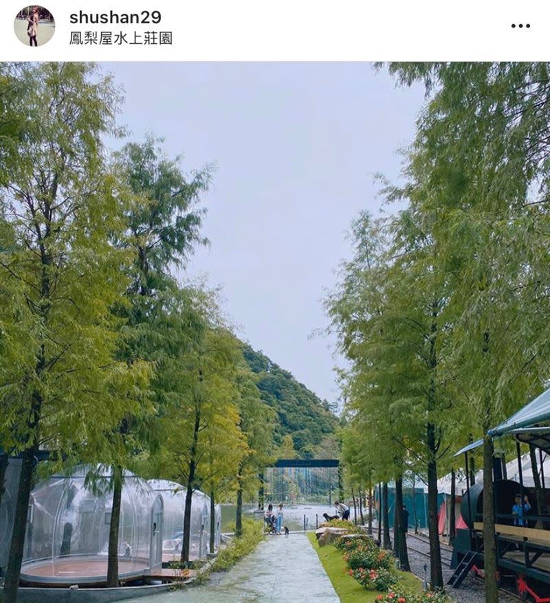 網美必拍的玻璃泡泡屋，以及巨型月亮造景。（圖／IG：shushan29、changhsunyuan 授權提供）