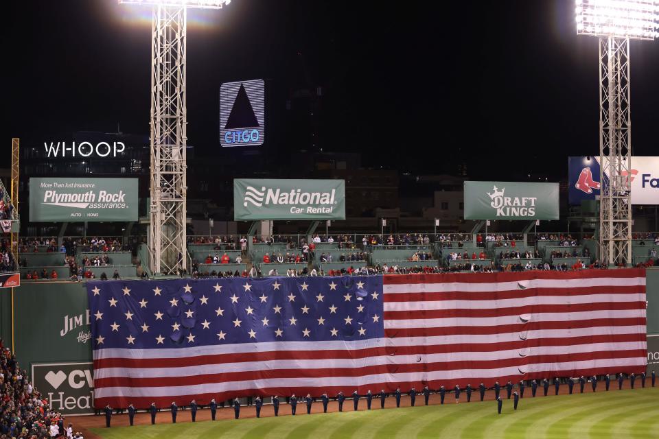 A view of the Green Monster during the 2021 ALCS.