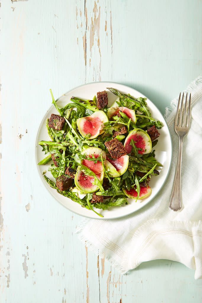 Garden Greens and Pumpernickel Panzanella