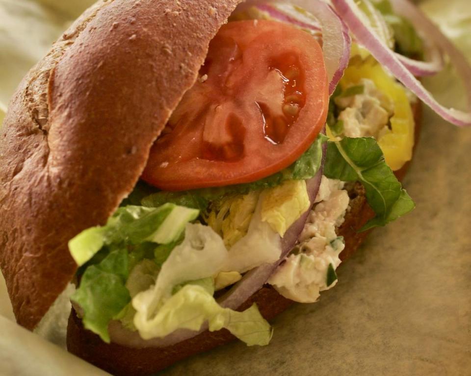 A chicken salad sandwich at Tastebuds Eatery in south Fort Worth, Jan. 24, 2007.