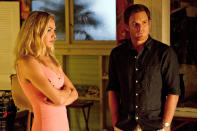 Yvonne Strahovski as Hannah McKay and Michael C. Hall as Dexter Morgan in the "Dexter" Season 8 episode, "Make Your Own Kind of Music."