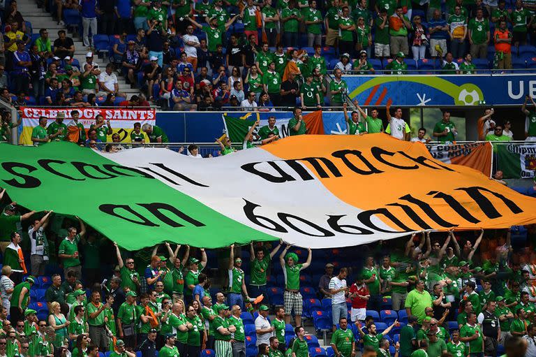 Fiesta irlandesa en la Eurocopa 2016, antes del octavo de final ante Francia, cerca de Lyon.