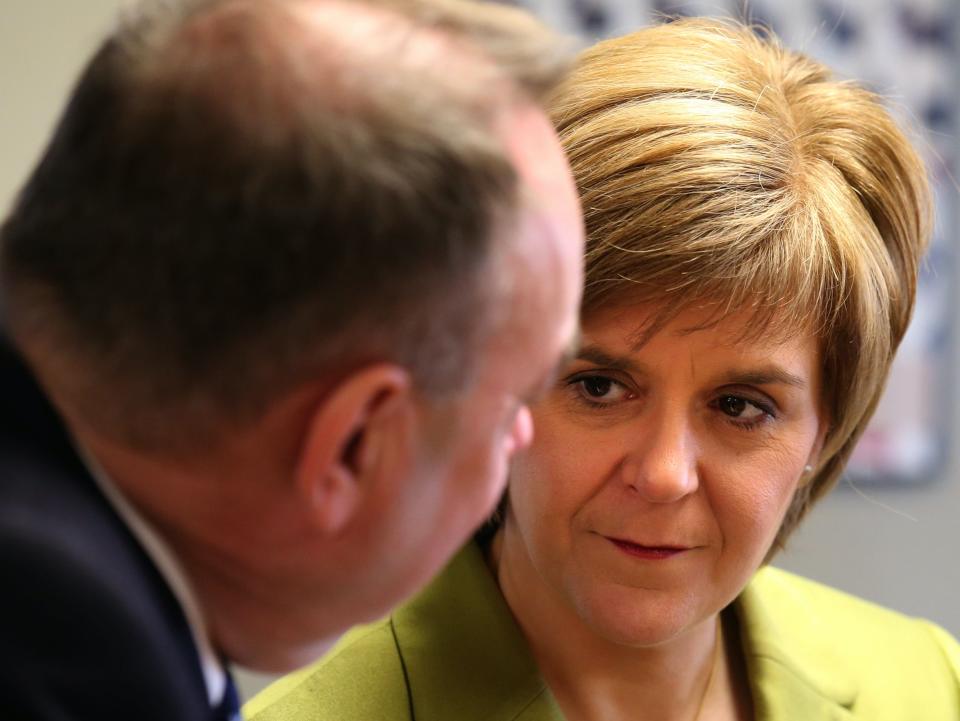 Nicola Sturgeon with Alex Salmond campaigning together in 2015PA