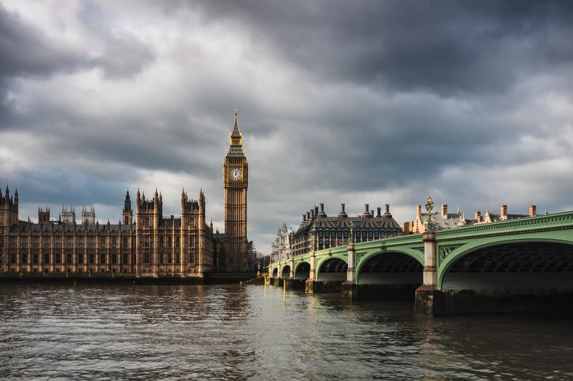 Clouds over Big Ben and the Houses of Parliament in London