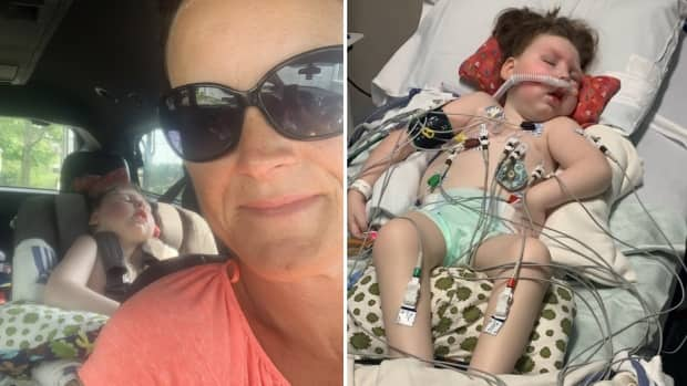 Kristen Langille drove her daughter Georgia in her own van from Halifax to Truro, N.S., after getting tired of waiting for an ambulance patient transfer. (Kristen Langille - image credit)