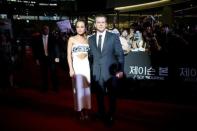 Actor Matt Damon and actress Alicia Vikander pose for photographs during the red carpet event promoting their new film "Jason Bourne" in Seoul, South Korea July 8, 2016. REUTERS/Kim Hong-Ji