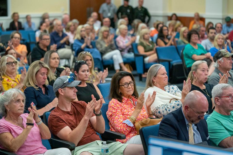 The Wellington's Equestrian Preserve Committee meeting's meetings on The Wellington project in June 2023 drew hundreds of people to Village Hall. The panel recommended the Village Council reject the plan to build in the equestrian preserve.